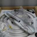 42 Inch Retractable Ceiling Fan, Chandelier Ceiling Fan with Light DC Motor, 3 Color Tempearture, 6 Wind Speed for Bedroom, Living Room and Dining Room, Silver