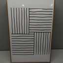 OIQArtOIQ 3 Piece Large Abstract Canvas Wall Art For Living Room Black and White Lines Geometric Framed Wall Art Mid Century Modern Minimalist Art Prints Artwork For Bedroom Office Dining Room 16x24 in