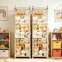 Stuffed Animal Storage,Large Wooden Toy Organizer,Anti-Tip Design,Easy Assembly