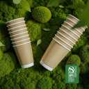 12 oz Compostable Coffee Cups 120 Pack, BPI Certified Disposable Coffee Cups 12 oz, PLA Coated Natural Kraft Paper Cups for Office, Coffee Bar & Travel