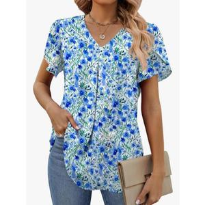 Alaster Queen Women’s 2025 Summer T Shirt Pleated Dress Short Sleeve Casual Swing Tunic Dress with Pockets Size 3XL