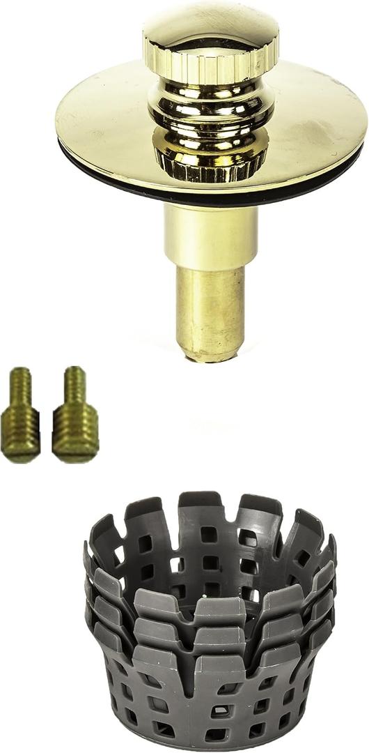 Universal Lift n Lock (Push Pull) Bath Tub/Bathtub Drain Stopper Includes 3/8" and 5/16" Fittings