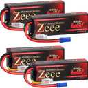 Zeee 7.6V Lipo Battery 2S 120C 9000mAh EC5 Connector 2 Pack with 3S Lipo Battery 9000mAh 11.4V 120C EC5 Connector 2 Pack for RC Car