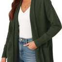 PRETTYGARDEN Long Cardigan Sweaters for Women Winter Clothing 2026 Fall Knitted Open Front Cozy Sweater with Pockets (M)