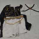 ZGHQHCDRH 3Pcs Girls Halloween Costume Pop Singers Matching Outfits with Accessories for Kids 3-12 Years (160)