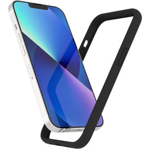 K TOMOTO Compatible with iPhone 13 Mini Bumper Case (5.4 Inch), Liquid Silicone Protective Frame [Raised Edge & Drop Protection] Silky and Soft Touch, Black