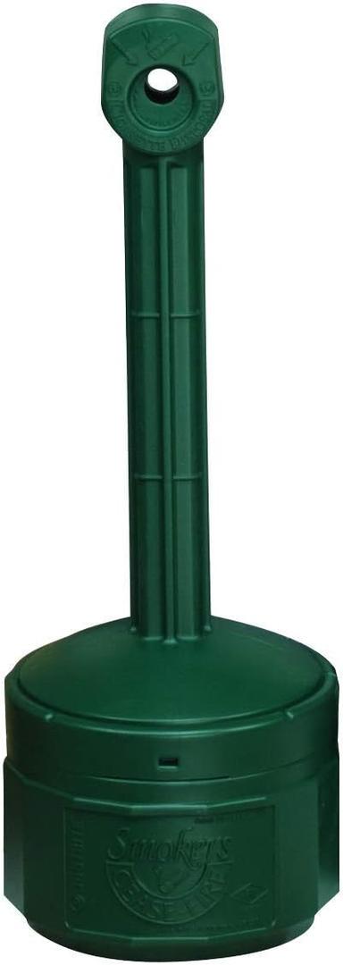 Justrite, Personal Smoker’s Cease-Fire Outdoor Ashtray, Polyethylene Standing Ashtray with Steel Bucket, 1 Gallon, Green, 26806G