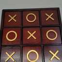 9.5-inch Wooden Tic Tac Toe Game, Decorative Coffee Table Games for Adults and Family Activities