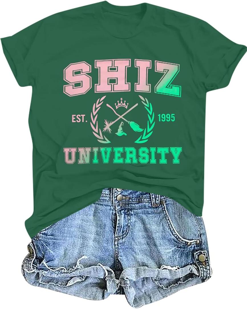 Musical Shirt for Women Witch and Princess T Shirts Musical Movie Fans Tee Graphic Casual Short Sleeve Tops (Large, Green)