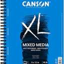 Canson XL Series Mixed Media Pad, Side Wire, 9x12 inches, 60 Sheets – Heavyweight Art Paper for Watercolor, Gouache, Marker, Painting, Drawing, Sketching