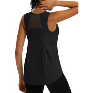 TACVASEN Women's Workout Tops Lightweight Racerback Sleeveless Breathable Shirts Athletic Running Yoga Gym Tanks for Women M
