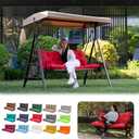 Porch Swing Cushions, Outdoor 3 Seats Swing Cushion Replacement Pad with Backrest, Waterproof Bench Cushion with Ties, for Porch, Garden, Backyard Furniture Patio Lounger (Red 60 * 40 in)