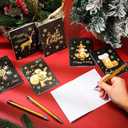 Teling 24 Pcs Mini Christmas Notebooks and Pens Santa Notepads Gifts Snowflake Snow Man Deer Christmas Tree for Kids Girls Boys Xmas Birthday Supplies(Santa)