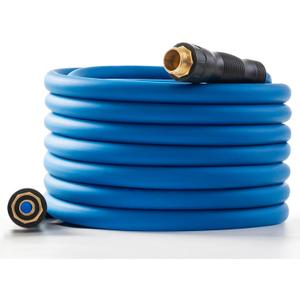 5/8" Hot/Cold Water Hose 50ft, -50 To 190 Heavy Duty,Flexible,Burst 600 Psi 3/4" Brass Fittings with Swivel Grip Handle for Outdoor,Yard, Farm, Blue