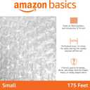 Amazon Basics Bubble Wrap for Moving, Packing, Shipping and Storage, Perforated Protective Cushioning for Fragile Items, 12-inch x 175-ft Long Roll, Small 3/16", Clear