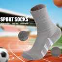 4 Pairs Womens Cotton Crew Work Socks,Moisture Wicking Athletic Socks for Hiking Sports Running(GREY,5-9)