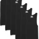 Amazon Essentials Men's Slim Fit Breathable Cotton Tank Undershirts, Pack of 6 (Medium, Black)