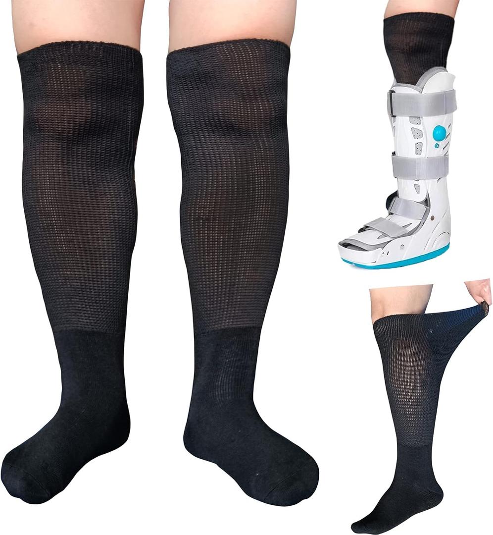 2 Pairs Walking Boot Socks Air Cam Walker Brace Fracture Boot Orthopedics Socks Cast Boot Replacement Sock Liner