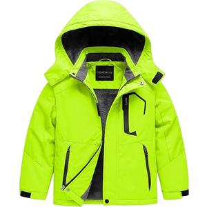 CREATMO US Boy's Waterproof Ski Jacket Warm Winter Snow Coat Windproof Snowboarding Rain Jacket 6/7Y