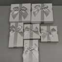 Tenceur 6 Pcs Gift Boxes with Lids Heavy Duty Nested Assorted Sizes Cardboard Gift Boxes for Presents with Ribbon for Xmas Holiday Present(White,5 Size)