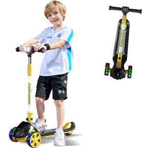 Winhope Kick Scooter for Kids, 3 Wheel Scooters, 4 Adjustable Height for 3-8 Years Old Boys Girls, Lean-to-Steer Kids Scooter (black)