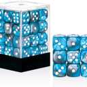 36 Pieces 12mm 6 Sided Mini Dice Set,Two Colours D6 Game Dice Set,6 Sided Standard Game Dice for Board Games Dice Games Classroom Teaching Dices Game,with Portable Gaming Box(Blue & Silver)