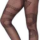 Snake Tights for Women Fishnet Tights, Fishnet Stockings for Women Fish Nets Leggings Halloween Black (2-8)
