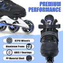 MammyGol Adult Inline Skates for Men Women, Roller Skates with Carbon Steel Bearings, TPR Brake, 3D Mesh, EVA Lining, PVC Upper | Adjustable Size Better Fit for Beginner Skating Enthusiasts, Size: XL