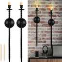 Tioncy 2 Set Twisted Candle Sconces Large Metal Wall Candle Sconces Holder with Wall Mount Black Modern Bracket Light for Fireplace Hallway Dining Room, Living Room(Black)