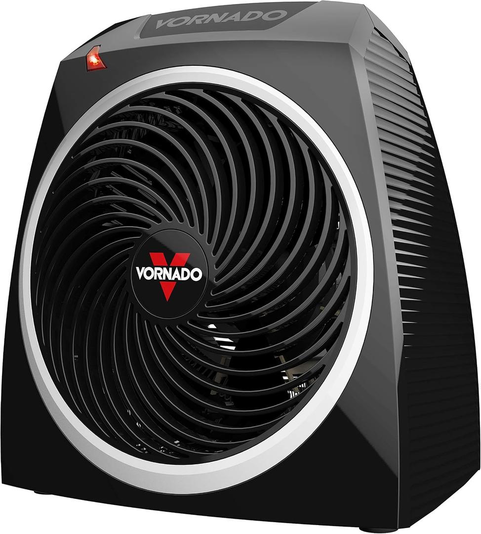 Vornado VH5 Personal Vortex Space Heater, 2 Heat Settings, Cool-Touch Exterior, Tip-Over Protection, Quiet Operation, Compact Design, Heater for Desktop, Office, and Personal Heating, Black
