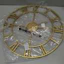 1st owned Large Wall Clock Silent Non-Ticking Roman Numerals Vintage Battery Operated (24 inch,18inch,16inch) Farmhouse Wall Clock for Living Room, Bedroom, Kitchen, Cafe Decor-Gold 47CM