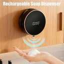 Automatic Soap Dispenser 3 Levels Adjustable 300ML Wall Mounted Soap Dispenser Soap Dispenser (Black)