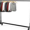 Simple Houseware Industrial Grade Z-Base Garment Rack, 500lb Load with 63 Inches Extra Long Bar, Black
