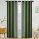 COSVIYA Curtains & Drapes Ombre Sage Green Curtains 84 inch Length 2 Panels, Grommet Room Darkening Light Blocking Insulated Thermal Gradient Window Curtains for Bedroom/Living Room,52x84 inches