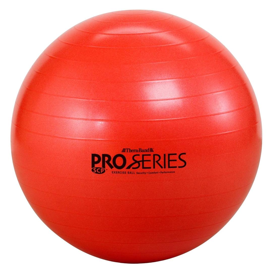 THERABAND Pro Series Exercise Ball, 22" Red Stability Ball for 5'1"5'6" Users, Anti-Burst Yoga & Pilates Ball, Balance & Core Trainer, For Athletes Fitness at Gym & Home