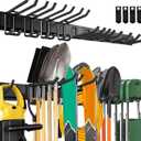 64'' Garage Tool Organizer Wall Mount, 18 PCS Adjustable Garden Tool Hanger Rack, Garage Hooks Heavy Duty, Shovel Holder Wall Mount, Storage Hooks for Hanging in Garage