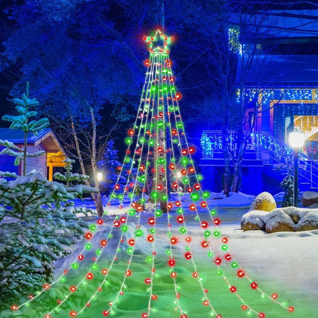 Christmas Decorations Outdoor Christmas String Lights,320 LED Fairy Lights 8 Modes Decorative String Lights for Tree Garden Patio Bedroom Wall Dcor (Red&Green)