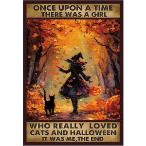 Great Jigsaw Puzzles for Adults 300 Pieces Black Witch Once Upon A Time There was A Girl Who Really Loved Cats Halloween Puzzles for Adults Toys Gift Family Decoration Kids Puzzle