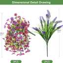 Artificial Fake Hanging Flowers Plants for Outdoor Outside Decoration, Faux Silk Daisy Flower Realistic UV Resistant for Front Porch Patio Balcony Garden Yard Indoor Planter Home Decor(Purple Pink)