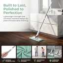 Snap Grip Mini Mop, 42 in Convenient Cloth Changing Mini Mop, with 10 Reusable Cloths, Stainless Steel Hands Free Flat, One-Click Replacement Zero Touch Design, for Multi Cleaning