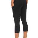 THE GYM PEOPLE Thick High Waist Capris Yoga Pants with Pockets, Tummy Control Workout Running Yoga Leggings for Women, XL