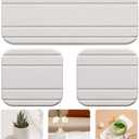 3PCS Water Absorbing Diatomaceous Earth Tray for Sink, Fast Drying Soap & Toothbrush Holders for Bathroom Counter, 1 Stone Tray, 2 Stone Coasters