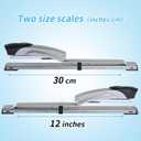 Long Reach Stapler,with 2000 Staples & Stapler Remover Full Strip20-25 Sheet Capacity,with Built-in Ruler and Adjustable Locking Paper Guide, Silvery