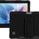 Case for Fusion5 FWIN232 Plus / 232 Pro N5 Tablet 10.1 inch, Soft Silicone Protector Cover, Kids Friendly, Adjustable Stand Tablet Cover, 4 Corners Thicken Shockproof, Black