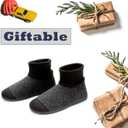 Cozylook Men's Slippers with Knitted Cuff Cozy Memory Foam Non-slip Indoor Outdoor Slipper Socks with Rubber Sole Black Size 8-9