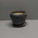 Ceramic Planter - 6 Inch Plant Pot with Drainage Hole and Saucer, Succulent Pot Glaze Round Flower Pot for Indoor Outdoor Plants, Gray