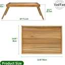 VaeFae Acacia Bed Table Tray, Wooden Breakfast Tray with Folding Legs, Bed Tray for Eating and Laptop, Eating Trays for Bedroom (Extra Large Size)