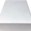 Organic All in One Crib Sheet and Mattress Protector - Waterproof Protectors - Reusable Washable  Fits Cribs  52x28- with 9 Skirt White