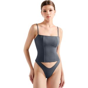 SUUKSESS Women Bustier No Boning Corset Tops Fitted Going Out Y2k Cami Tank Tops, Medium