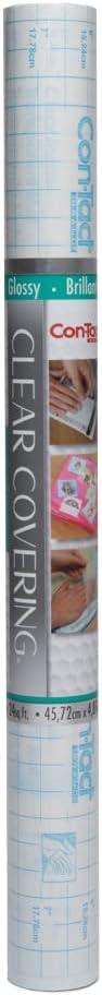 Con-Tact Brand Creative Clear Covering, Versatile and Self-Adhesive Shelf Liner, Ideal Privacy Film, Protective Clear Vinyl, 18'' x 16', Glossy